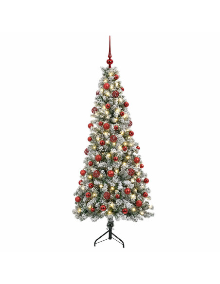 Albero di Natale artificiale con palline 180 cm 300 LED