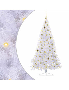 Albero di Natale artificiale Bianco 180 cm PVC e Acciaio 2