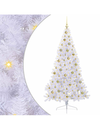 Albero di Natale artificiale Bianco 180 cm PVC e Acciaio