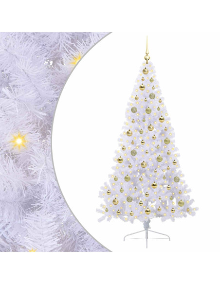 Albero di Natale artificiale Bianco 180 cm PVC e Acciaio