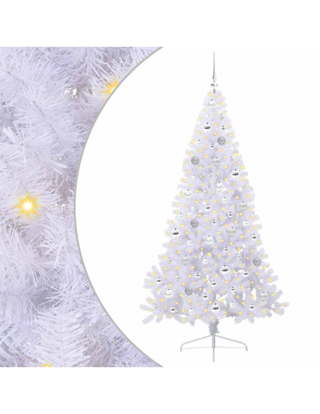 Albero di Natale artificiale Bianco 180 cm PVC e Acciaio