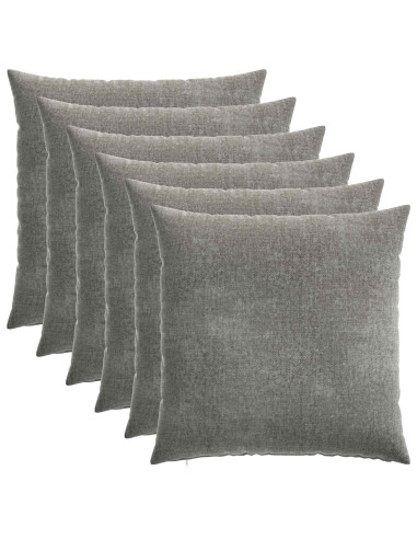 Federa 6 pz HEERLEN Grigio Scuro 55 x 55 cm Tessuto Chenille