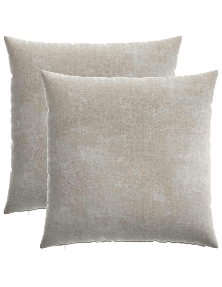 Federa 2 pz HEERLEN Grigio Chiaro 55 x 55 cm Tessuto Chenille