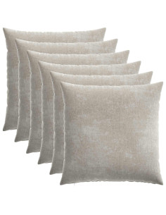 Federa 6 pz HEERLEN Grigio Chiaro 55 x 55 cm Tessuto Chenille 2