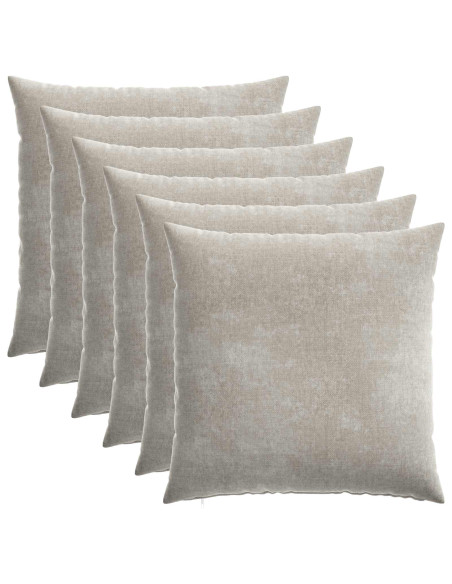 Federa 6 pz HEERLEN Grigio Chiaro 55 x 55 cm Tessuto Chenille