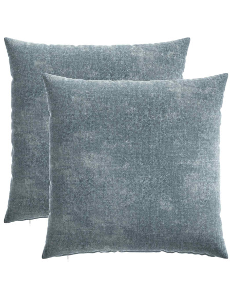 Federa 2 pz HEERLEN Azzurro 55 x 55 cm Tessuto Chenille