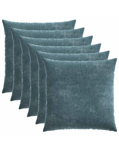 Federa 6 pz HEERLEN Blu 55 x 55 cm Tessuto Chenille 2