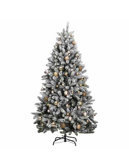 Albero Natale Incernierato con 300 LED e Palline 240 cm