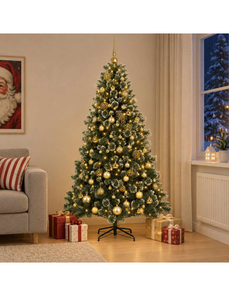 Albero di Natale Artificiale con Pallina 240 cm 300 LED
