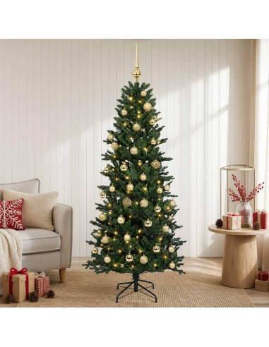 Albero di Natale artificiale con palline 120 cm 150 LED