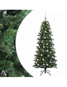 Albero di Natale artificiale con palline 120 cm 150 LED 2