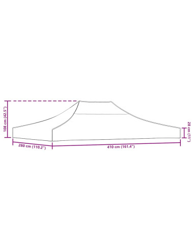 Tetto per Tendone per Feste 4x3 m Bianco 270 g/m²