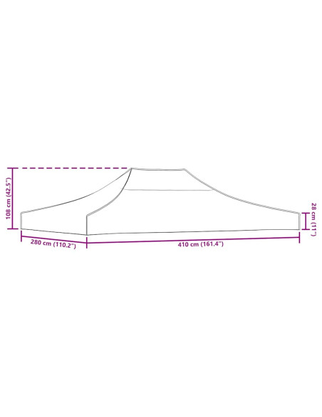 Tetto per Tendone per Feste 4x3 m Bianco 270 g/m²