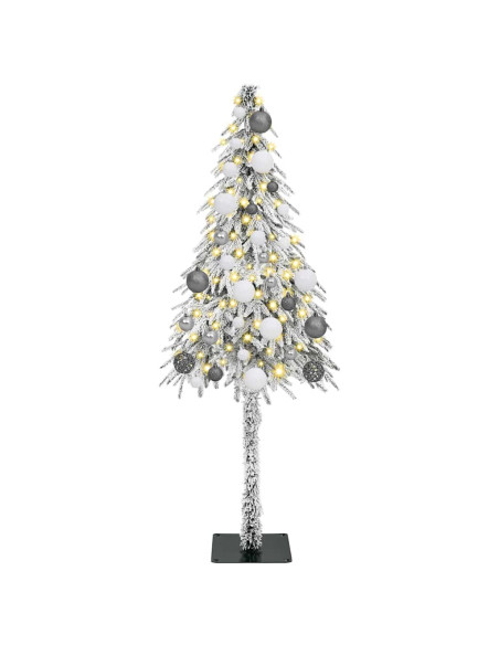 Albero di Natale con 150 LED Bianco 120 cm PE e Acciaio