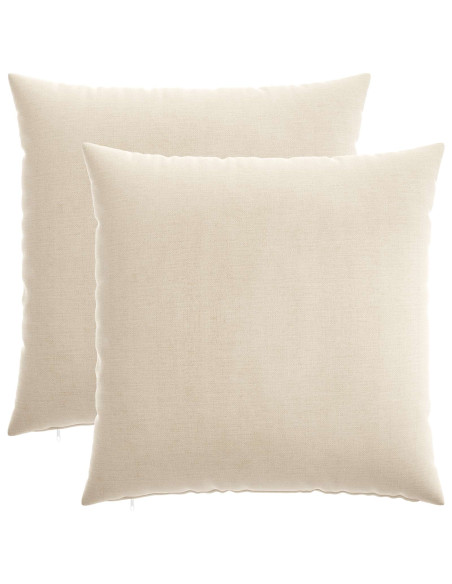 Federa 2 pz HEERLEN Crema 70 x 70 cm Tessuto Chenille