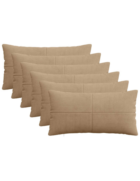 Federa 6 pz ALMELO Marrone 40 x 70 cm corduroy