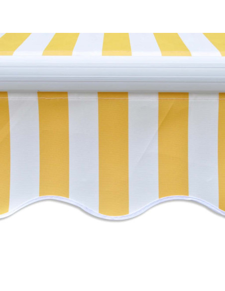 Tenda da Sole Pieghevole 300 cm Giallo e Bianco