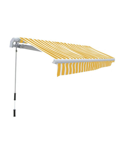 Tenda da Sole Pieghevole 300 cm Giallo e Bianco