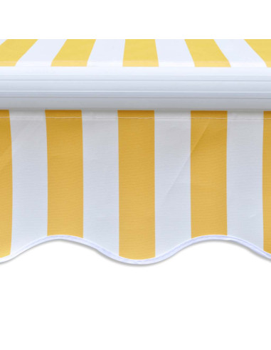 Tenda da Sole Pieghevole 300 cm Giallo e Bianco