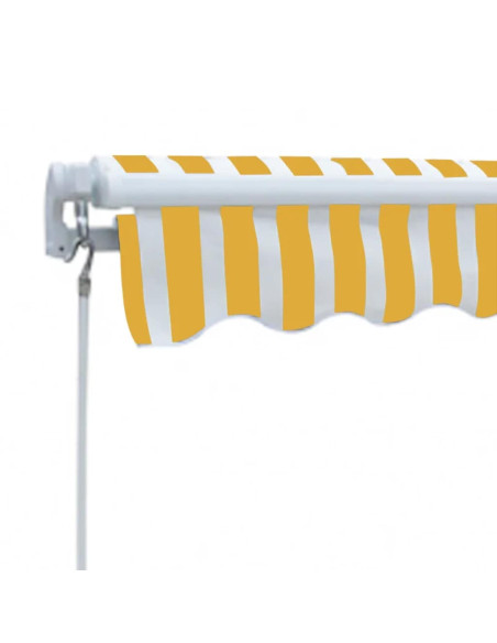 Tenda da Sole Pieghevole 300 cm Giallo e Bianco