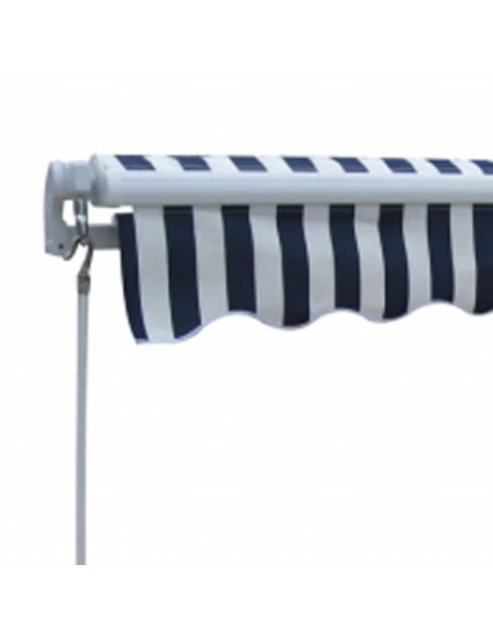 Tendone manuale 3 x 2,5 m Strisce Blu e Bianche 100% Poliestere