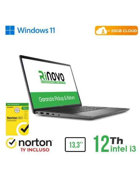 RINOVO NB DELL REFURBISHED Latitude 3340 i3-12XXU DDR4 8GB SSD 256GB HDMI 13.3" W11P CLOUD20GB Grade