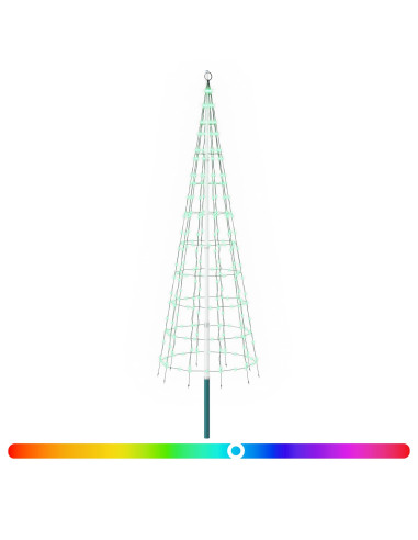 Luci per albero di Natale con picchetti e asta per bandiera