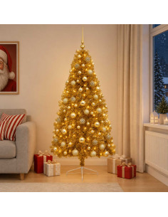 Albero di Natale artificiale con palline 180 cm 300 LED