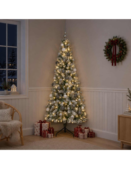 Albero di Natale artificiale con palline 180 cm 300 LED