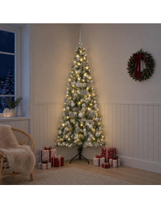 Albero di Natale artificiale con palline 180 cm 300 LED