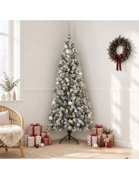 Albero di Natale artificiale con palline 180 cm 300 LED