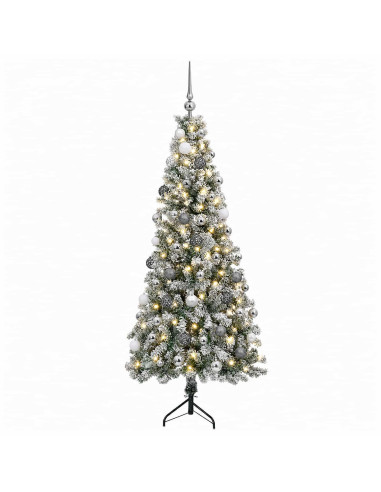 Albero di Natale artificiale con palline 180 cm 300 LED