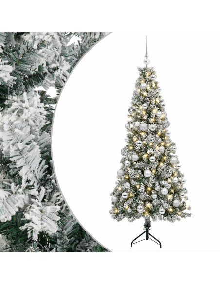 Albero di Natale artificiale con palline 180 cm 300 LED