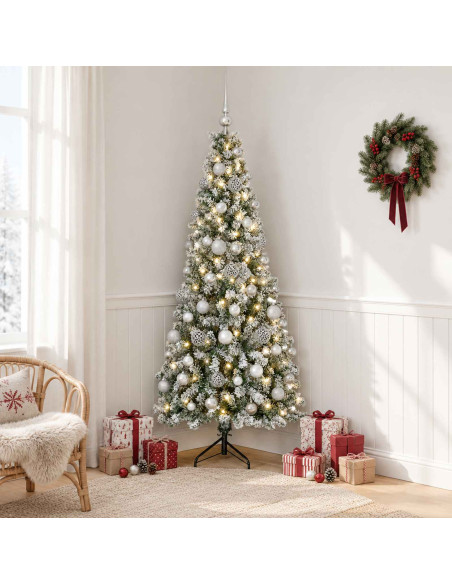 Albero di Natale artificiale con palline 180 cm 300 LED