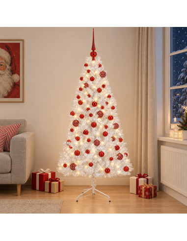 Albero di Natale artificiale con palline 240 cm 300 LED