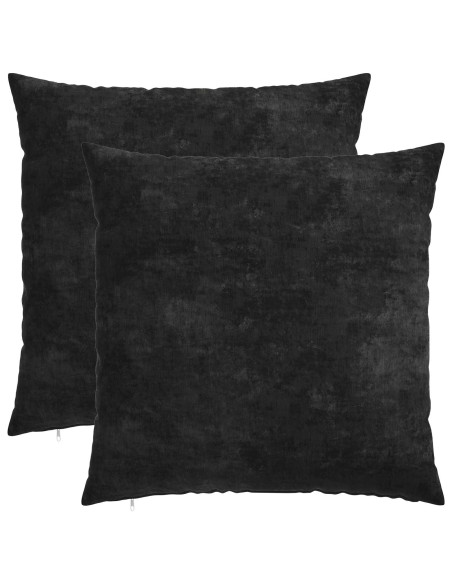 Federa 2 pz HEERLEN Antracite 70 x 70 cm Tessuto Chenille