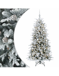 Albero di Natale Artificiale con Rami Pieghevoli 180 cm 300 LED