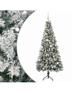 Albero di Natale artificiale con palline 120 cm 150 LED 2
