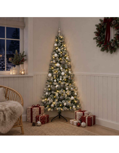 Albero di Natale artificiale con palline 120 cm 150 LED
