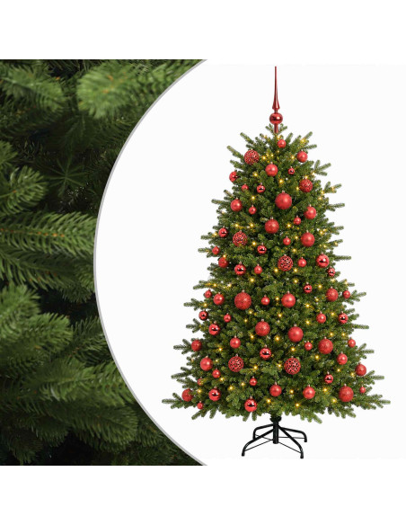 Albero di Natale artificiale con palline 180 cm 300 LED