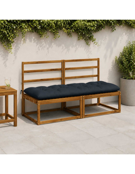 Cuscini per Panchina VIANEN 2 pz 100% Poliestere Blu Scuro