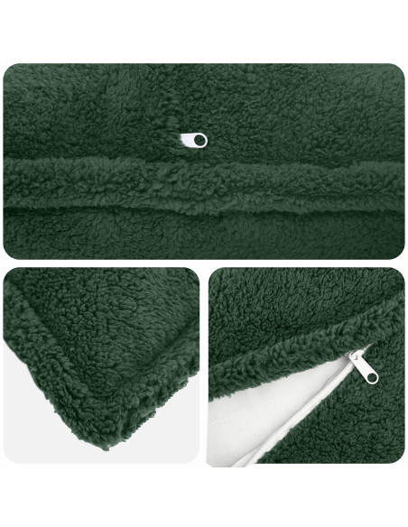 Federa 2 pcs HOUTEN Verde Scuro 45 x 45 cm Bouclé