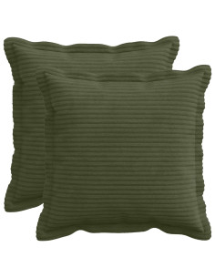 Federa 2 pz HOUTEN Verde 30 x 30 cm corduroy 2