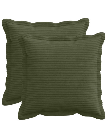 Federa 2 pz HOUTEN Verde 30 x 30 cm corduroy