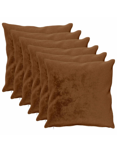 Federa 6 pz HEERLEN Marrone Chiaro 80 x 80 cm Flanella