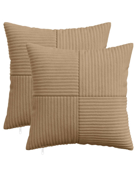 Federa 2 pz ALMELO Marrone 30 x 30 cm corduroy