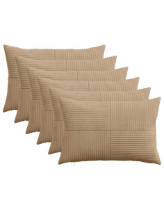 Federa 6 pz ALMELO Marrone 30 x 50 cm corduroy 2