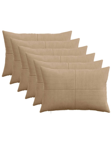 Federa 6 pz ALMELO Marrone 30 x 50 cm corduroy