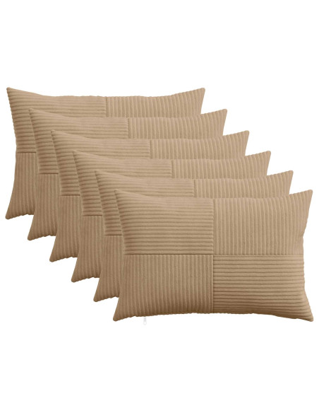 Federa 6 pz ALMELO Marrone 30 x 50 cm corduroy