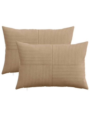 Federa 2 pz ALMELO Marrone 40 x 60 cm corduroy